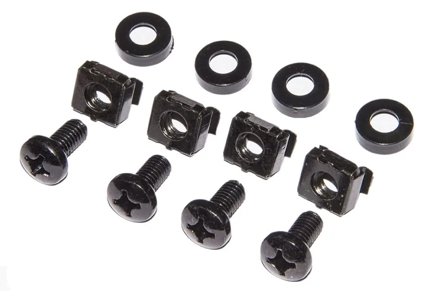 KIT VITI DADI E RONDELLE X ARMADIO RACK 50 PZ COLOR NERO