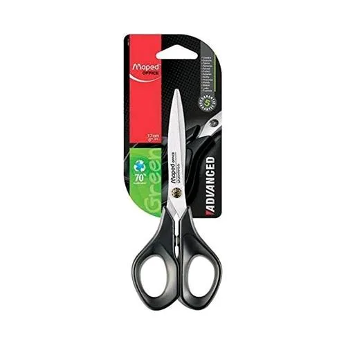Maped Forbice Advanced Green Multiuso Lame Acciaio 17 cm Colore Nero