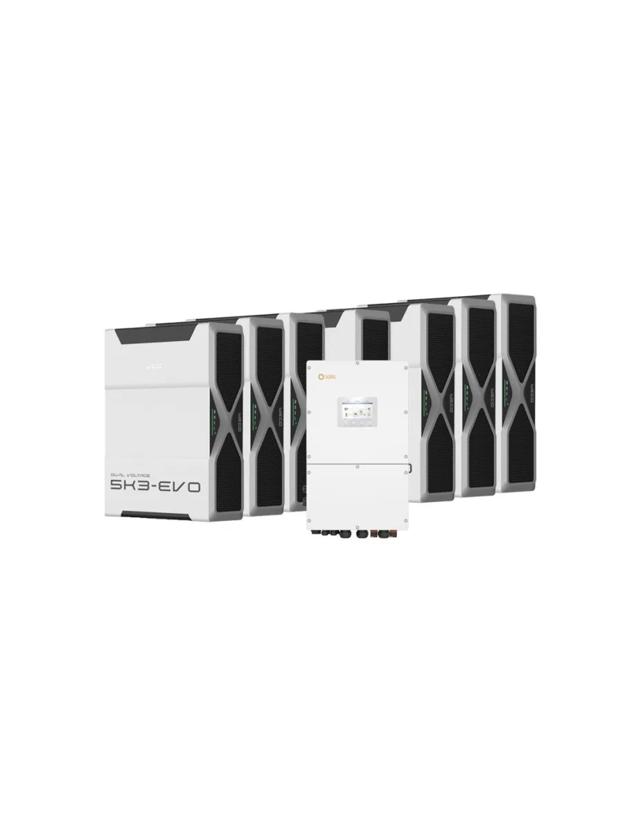 Sistema di accumulo trifase inverter 30kW Solis batteria al litio 36.54kWh Weco EVO 5k3
