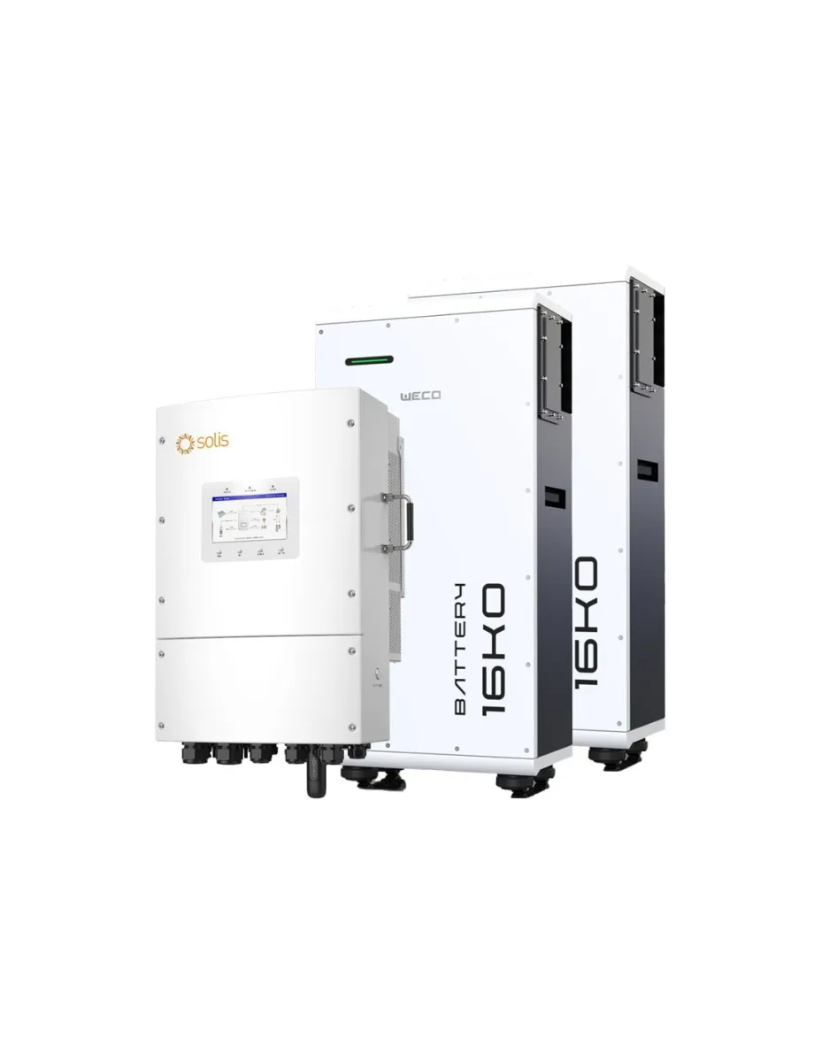 Sistema di accumulo trifase inverter 10kW Solis LV batteria al litio 32kWh Weco 16K0 LV