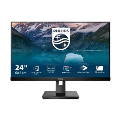Philips S Line 242S9JML/00 23.8" LED VA Full HD 16:9 75Hz 4MS Adptive Sync Hub USB VGA DVI-D HDMI Disolayport Altoparlanti Incorporati Nero