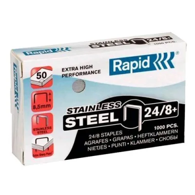 Rapid Punti Metallici Super Strong 24/8+ MM Confezione da 1.000 Punti
