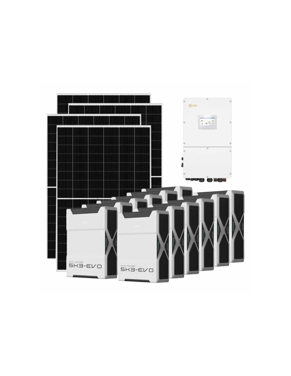 Kit fotovoltaico trifase 60060W inverter 60kW batteria al litio 62.64kWh Weco EVO 5k3