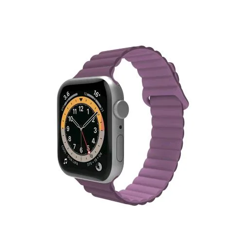 Celly Apple Watch Cinturino in Silicone Sagomato con Aggancio Magnetico e Fibbia Compatibile con Apple Watch 42/44/45 mm Viola