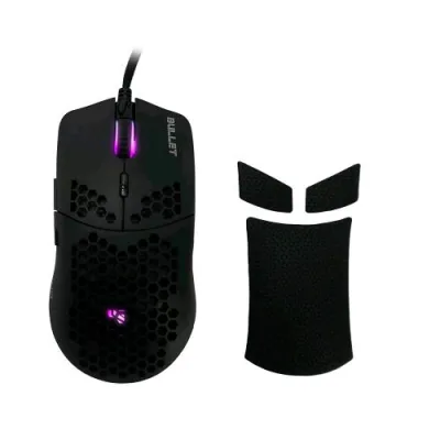 NOUA Bullet Mouse Gaming USB RGB 7 Tasti Programmabili 12. 000DPI con Guscio a Nido D'ape e Skin in Silicone Nero