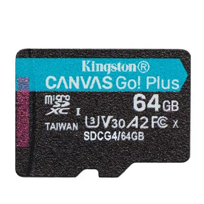 Kingston Canvas Go Plus 64GB Microsdxc CL10 A2 U3 V30 200MB/S
