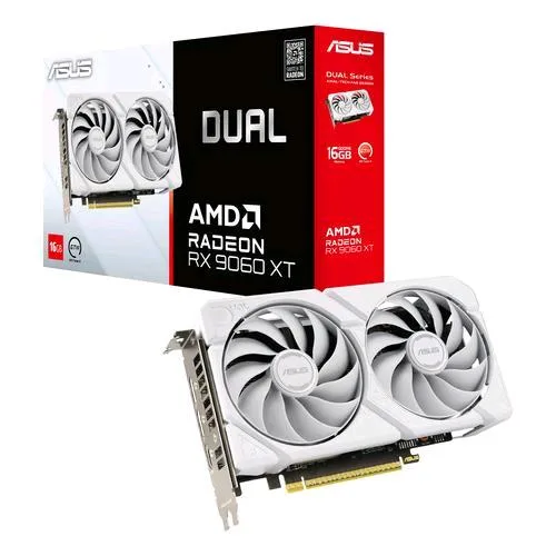 ASUS Dual-RX9060XT-16G-White AMD Radeon RX 9060 XT 16 GB GDDR6 PCI Express 5.0 Dual Fan - 1 x HDMI 2 x Displayport Bianco