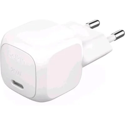 Belkin Boostcharge Caricabatterie da Rete 20 W USB-C PD Cubico Bianco