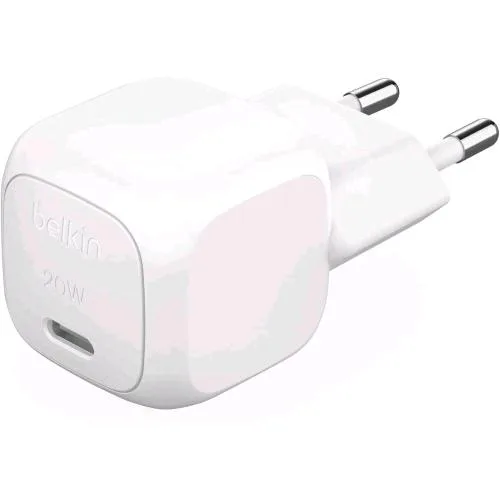 Belkin Boostcharge Caricabatterie da Rete 20 W USB-C PD Cubico Bianco