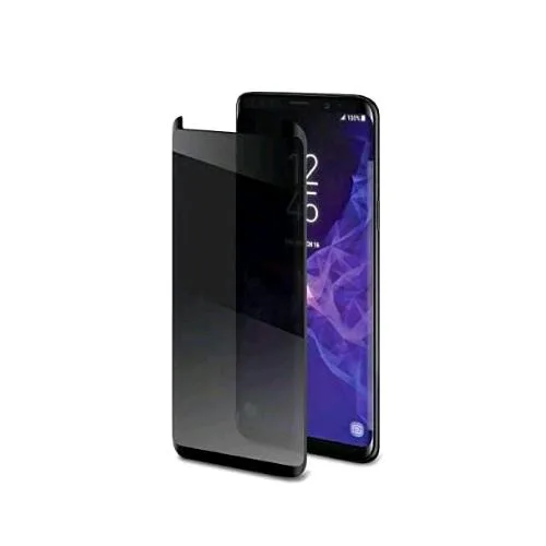 Celly Samsung Galaxy S9+ Privacy 3D Proteggi Schermo in Vetro Temperato con Filtro Privacy Nero Trasparente