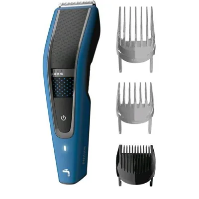 Philips Serie 5000 HC5612/15 Tagliacapelli Elettrico Ricaricabile con Lame in Acciaio Inox 28 Impostazioni di Lunghezza, 75 Minuti di Utilizzo Senza Cavo Include 3 Pettini