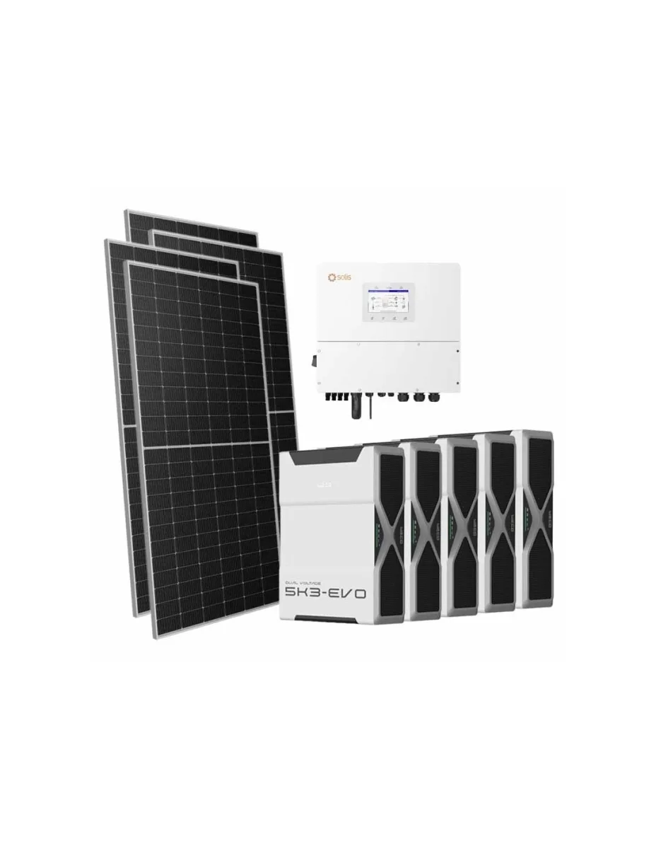 Kit fotovoltaico trifase 20230W inverter 20kW Solis batteria al litio 26.1kWh Weco EVO 5k3
