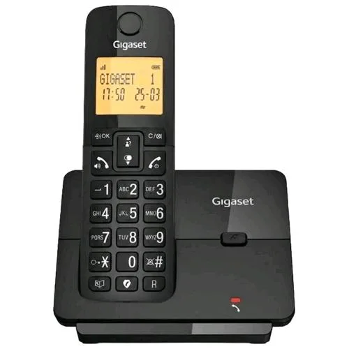 Gigaset Essential 300 Telefono Cordless DECT con Vivavoce Rubrica 60 Numeri Ampio Display Nero