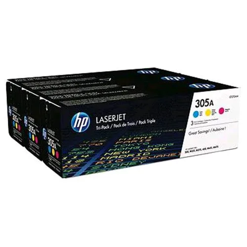 HP 305A Tri Pack Laserjet Toner Cyan/Magenta/Yellow per Stampanti HP Laserjet 2.600 PG (CF370AM)