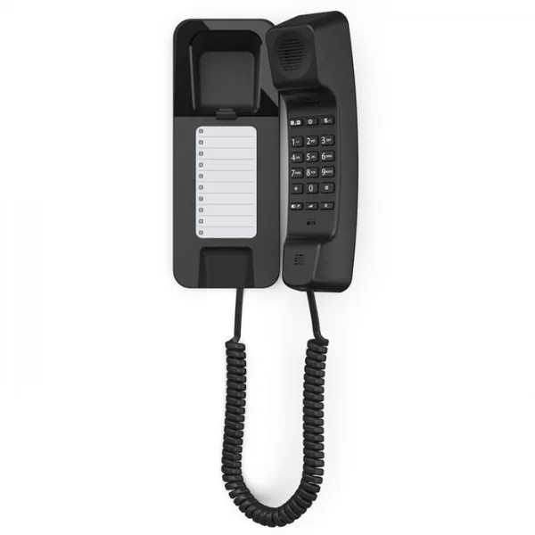 Gigaset Desk 200 Telefono a Filo Standard Segnalazione di Chiamata a LED 10 Numeri per la Selezione Rapida 3 Melodie e 3 Livelli di Volume Possibilita' di Disabilitare la Suoneria Ripetizione Dell'ultimo Numero Selezionato Tasto Mute Black