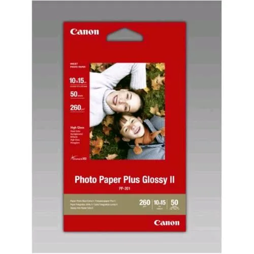 Canon PP-201 Carta Fotografica Lucida 10X15 cm A6 260g 50 Fogli Bianco