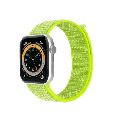 Celly Apple Watch Cinturino in Velcro Chiusura Rapida con Sistema a Strappo Compatibile con Apple Watch 42/44/45 mm Giallo Fluo
