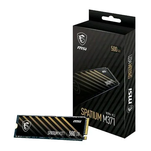 Msi Spatium M371 SSD M.2 500GB NVMe Nand Read/Write 2200/1150 Mbps