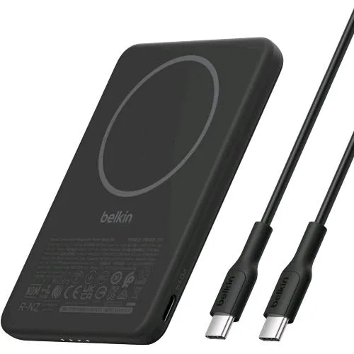 Belkin Boostcharge Slim Powerbank 5.000mAh Ricarica Magnetica 7.5W Nero