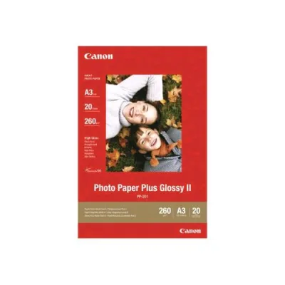 Canon PP-201 Photo Paper Plus Glossy II Carta Fotografica A3 260 g/MQ Finitura Lucida Conf. 20 Fogli