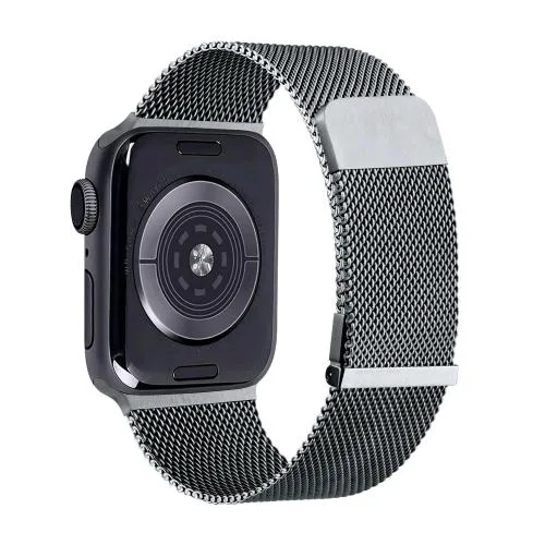 Celly Apple Watch Cinturino per Apple Watch 42/44/45mm Maglia Milanese con Chiusura Magnetica Dark Silver