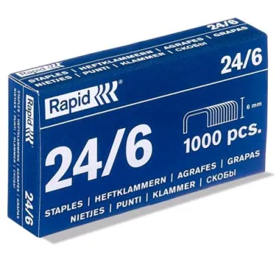 Rapid Punti Metallici Zincati 24/6 mm Confezione 20X1.000 Punti