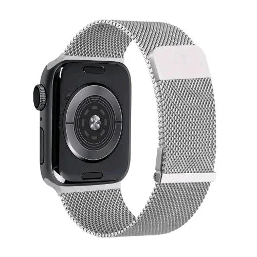 Celly Apple Watch Cinturino per Apple Watch 42/44/45mm Maglia Milanese con Chiusura Magnetica Silver