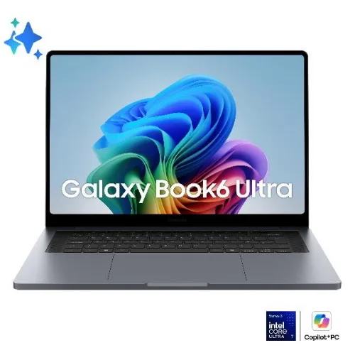 Samsung Galaxy BOOK6 Ultra NP964UJH-XG4IT Copilot+ PC 16" Wqxga+ Touch Screen Intel Core Ultra 7 356H RAM 32GB-SSD 1TB NVMe-Nvidia Geforce RTX 5060 8GB-Wi-Fi 7 Tri-Band-Win 11 Prof Grigio