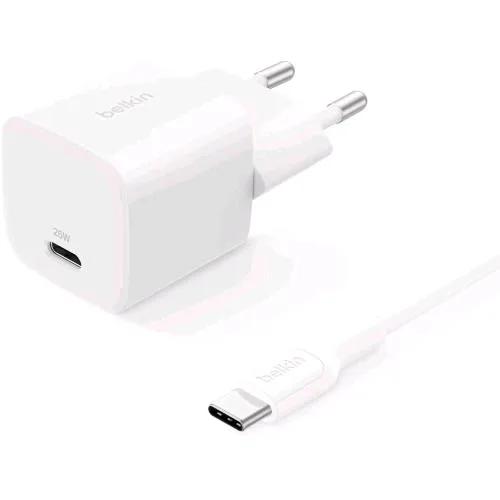 Belkin Caricabatterie da Rete 25W PD USB-C + Cavo USB-C Maschio/Maschio Bianco