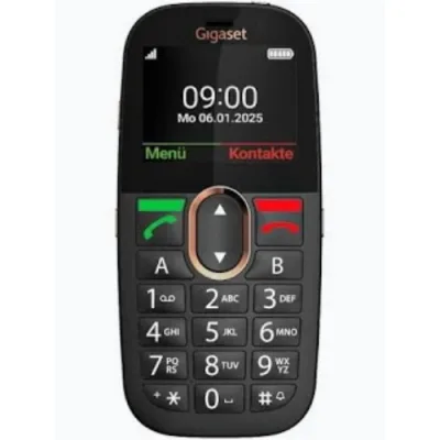 Gigaset GL695 4G 2.31" Easy Phone Tasti Grandi Tasto Sos Audio Potenziato Compatibile con Apparecchi Acustici 4G Italia Nero