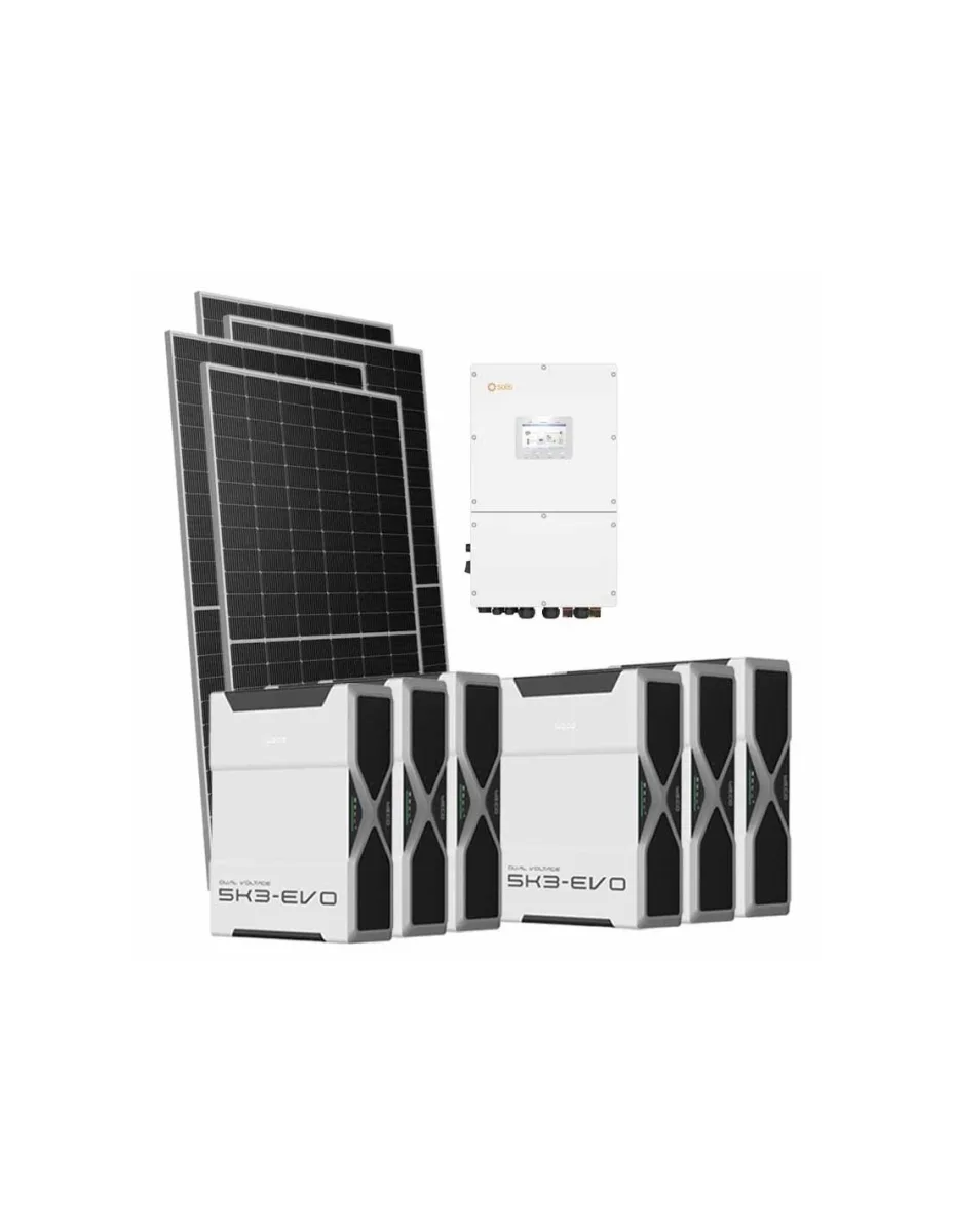 Kit fotovoltaico trifase 30940W inverter 30kW Solis batteria al litio 31.32kWh Weco EVO 5k3