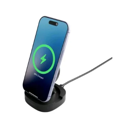 Cygnett Caricabatterie Wireless 15 W a Stand Richiudibile Compatibile Magsafe Qi o QI2 Nero