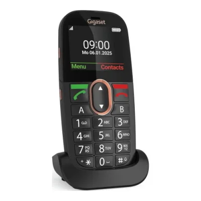 Gigaset GL695 4G 2.31" Senior Phone Easy Phone Tasti Grandi Tasto Sos Chiamata Rapida 5 Audio Potenziato Compatibile con Apparecchi Acustici Nero