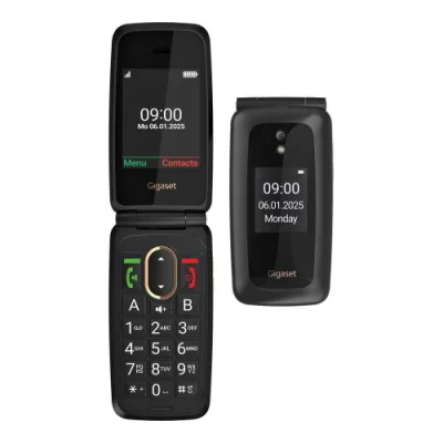 Gigaset GL795 4G 2.8" Senior Phone Easy Phone a Conchiglia Fli Attivo Tasti Grandi Tasto Sos 5 Contatti Rapidi Audio Potenziato Compatibile con Apparecchi Acustici Nero