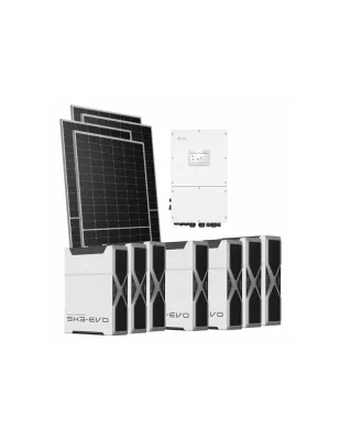 Kit fotovoltaico trifase 30940W inverter 30kW Solis batteria al litio 36.54kWh Weco EVO 5k3