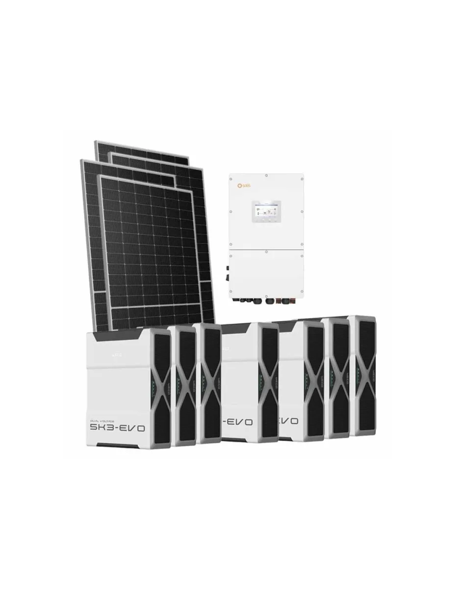 Kit fotovoltaico trifase 30940W inverter 30kW Solis batteria al litio 36.54kWh Weco EVO 5k3