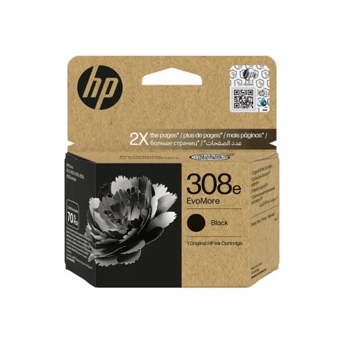 HP 308E Evomore Cartuccia Ink Nero 6.5 ml 320 Pagine per Envy 6110E, 6120E, 6130E, 6520E, 6530E