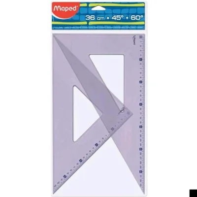 Maped Geometric Coppia Squadre in Plastica Impugnatura Ergonimica 45° e 60° 36 cm