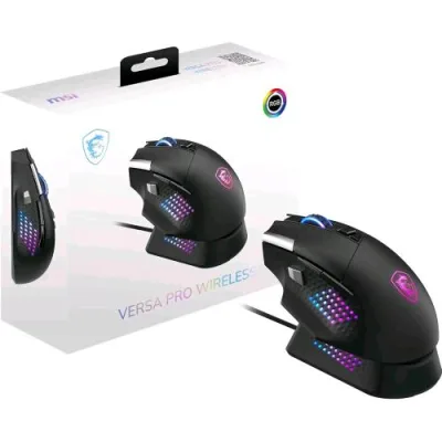 Msi Versa Pro Wireless + Mouse Dock Pro Mouse Gaming Dock di Ricarica Sensore Ottico da 26.000 DPI Polling Rate 1000Hz