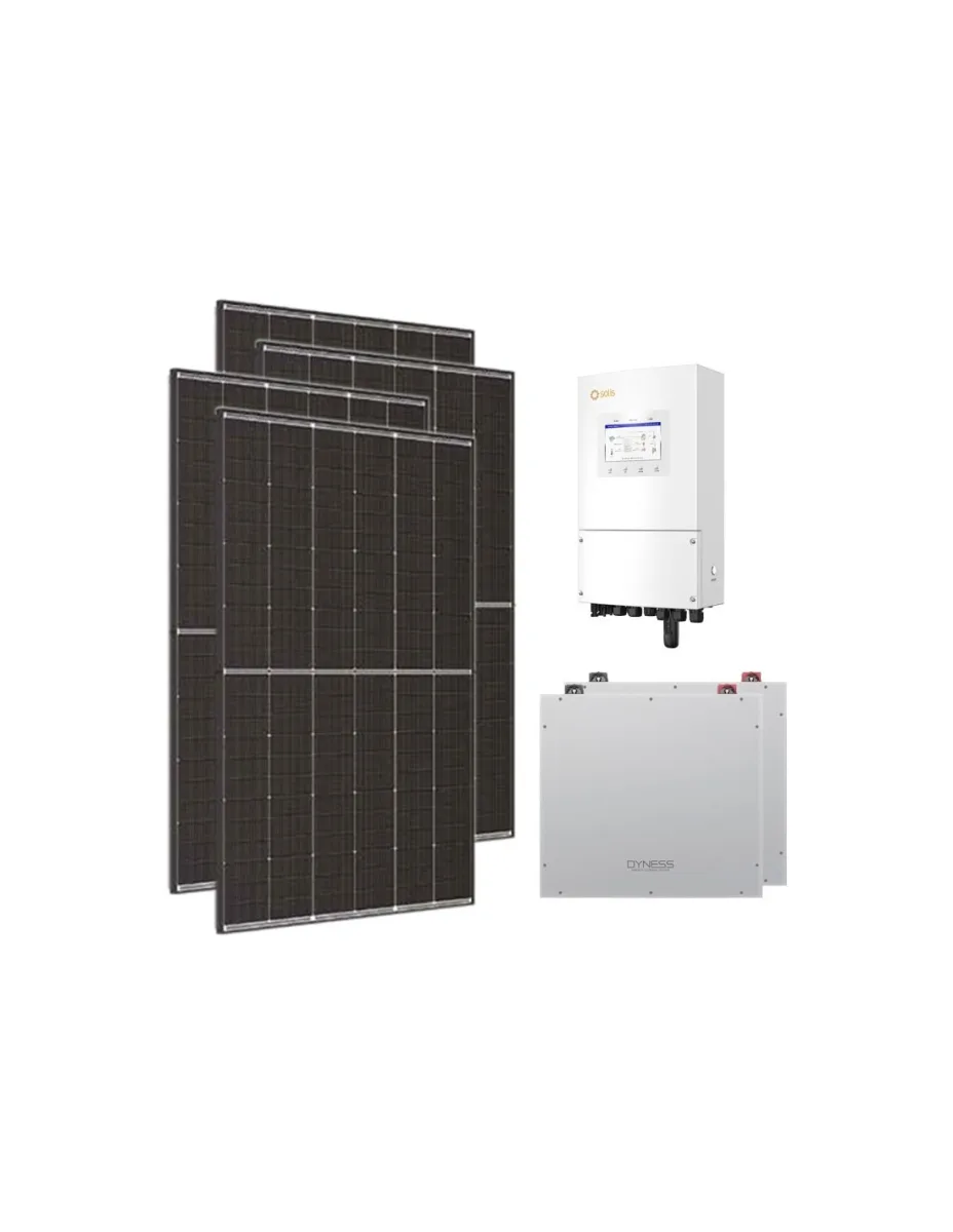 Kit fotovoltaico monofase 5460W inverter 5kW Solis accumulo litio 10.24kWh Dyness DL5.0C
