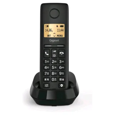 Gigaset Pure 100 Telfono Cordless Eco DECT Funzione Blocco Chiamate da Lista di Blocco Rubrica 50 Contatti Nero