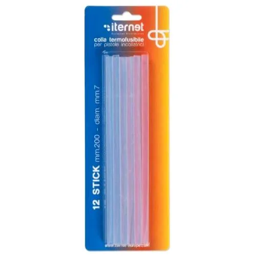 Koala Refill Colla Stick per Pistola a Caldo Diametro 7 mm Lunghezza 20 cm Trasparente Conf 12 Pz.