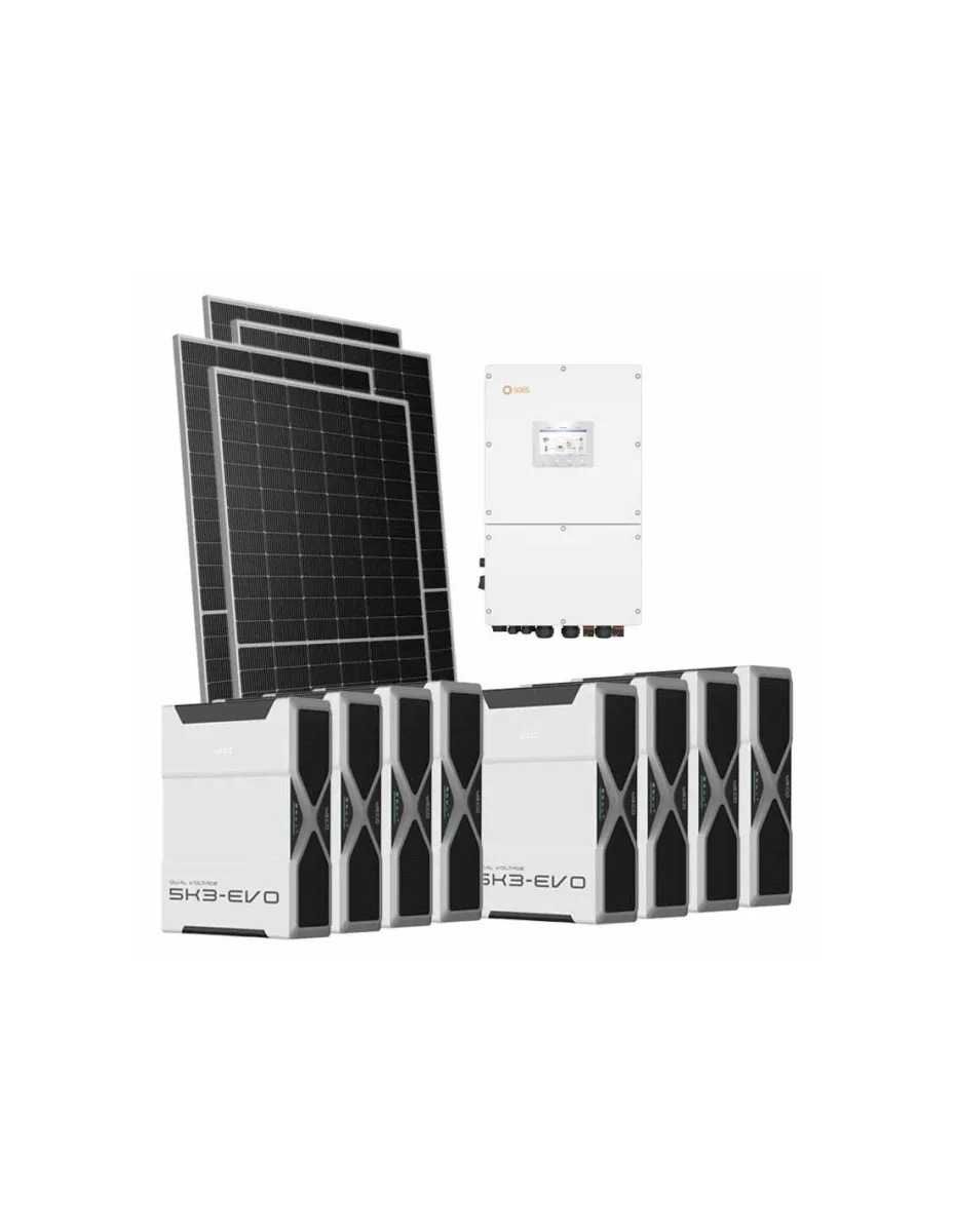 Kit fotovoltaico trifase 51170W inverter 50kW Solis batteria al litio 41.76kWh Weco EVO 5k3