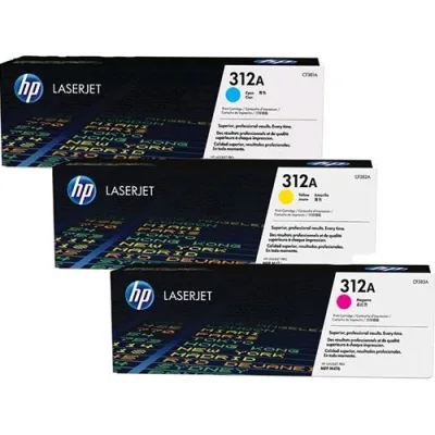 HP 312A Pack Toner Ciano + Giallo + Magenta per Stampanti Laser HP