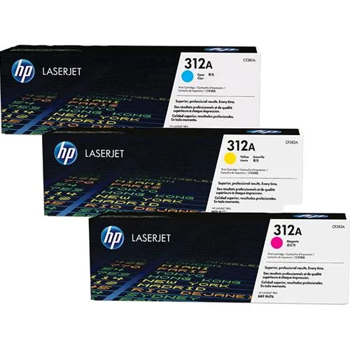 HP 312A Pack Toner Ciano + Giallo + Magenta per Stampanti Laser HP