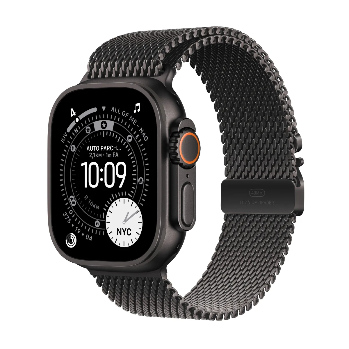 WATCH 49MM ULTRA 3 CELL TITANI NERO LOOP MAGLIA MILANESE NERO MEDIUM