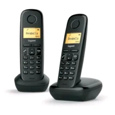 Gigaset Start 100 Duo Telefono Cordless DECT + Aggiuntivo 1.5" Vivavoce Funzione Sveglia Blocco Chiamate Nero