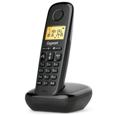 Gigaset Start 100 Telefono Cordless DECT 1.5" Vivavoce Funzione Sveglia Blocco Chiamate Nero