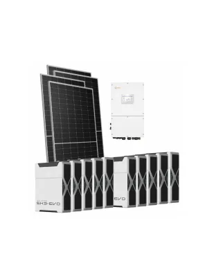 Kit fotovoltaico trifase 51170W inverter 50kW Solis batteria al litio 52.2kWh Weco EVO 5k3
