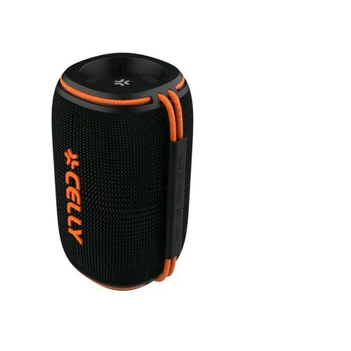 Celly Aura 10 Speaker Wireless 10 W Controllo delle Chiamate e del Volume/Musica Luci RGB fino a 7 Ore di Riproduzione Nero Arancione